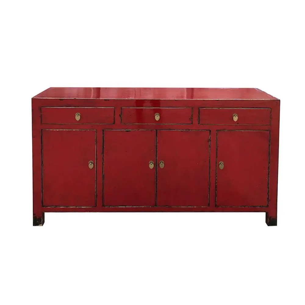 Chinese Antique Asian Recycle Wood Cabinet high Glossy Furniture