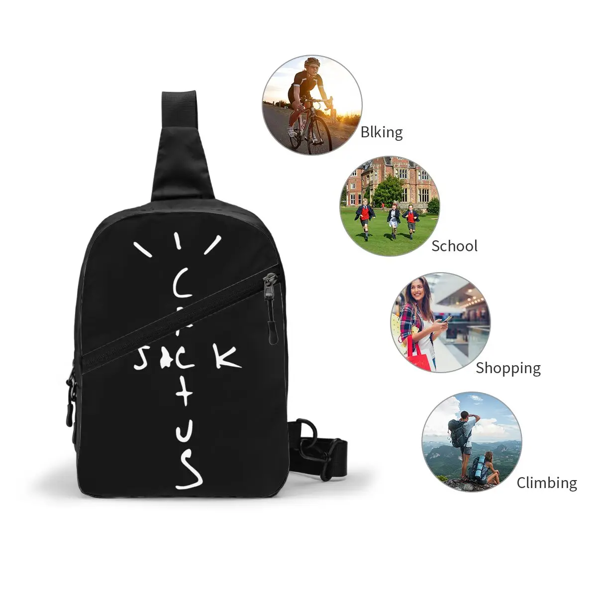 Melhores logotipos jack cactus saco de peito dos homens estilingue crossbody mochila saco de peito viajar caminhadas daypack bolsa de ombro