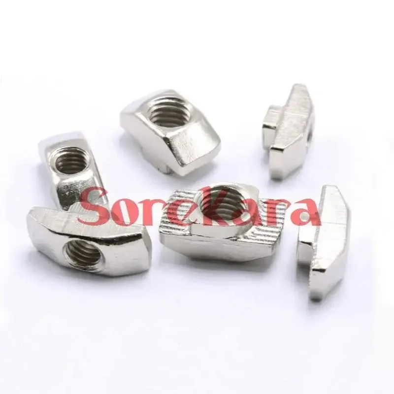 Drop In T-Nut M3 M4 M5 Thread For T-Slot Carbon Steel 20 Series Slot Groove 6