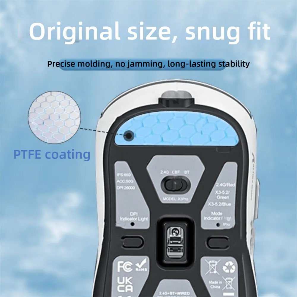 PTFE Mouse Foot Pads Wear-Resistant Smooth Replacement Foot Covers Ice Edition for ATTACK SHARK X3 PRO