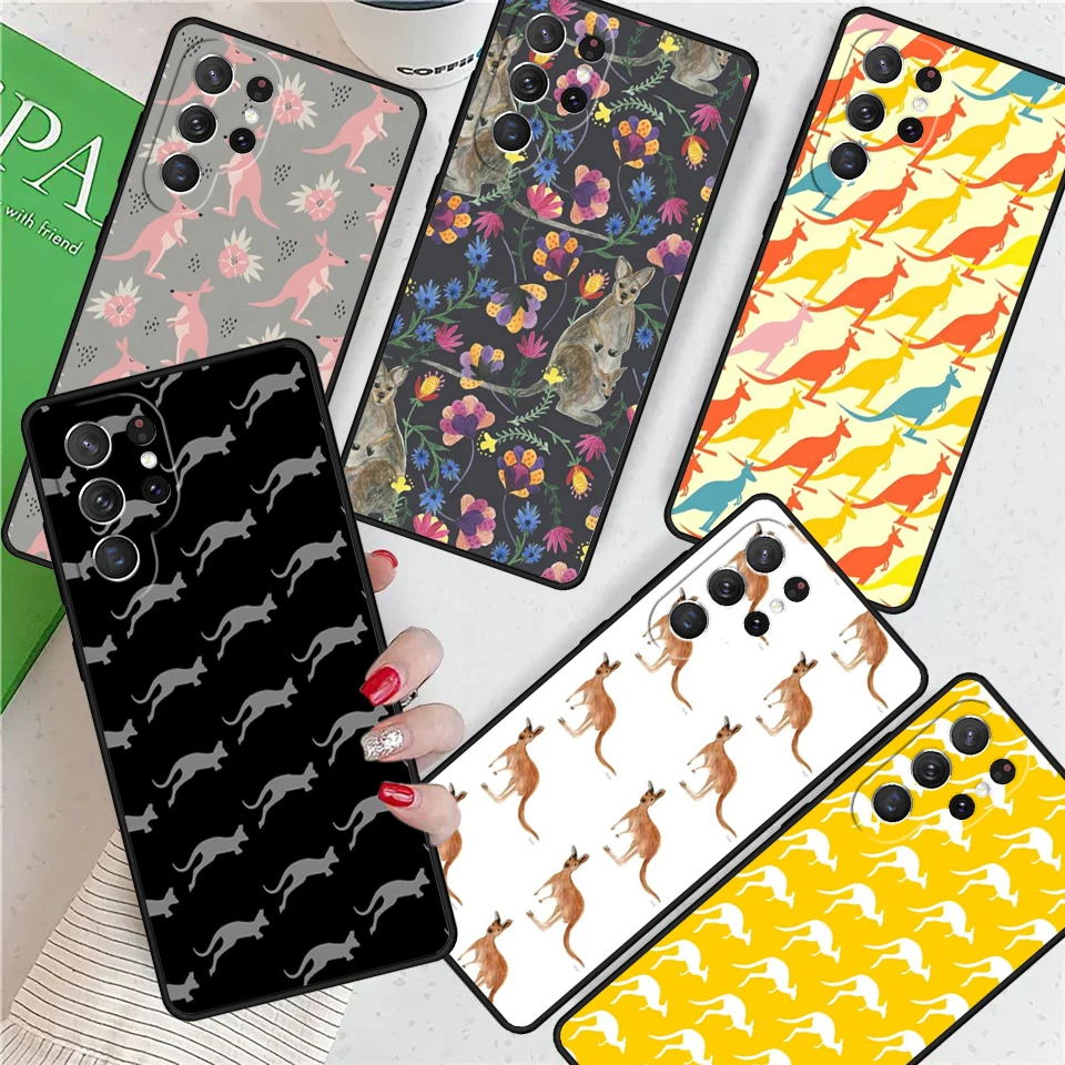 Animal Kangaroo For Samsung Galaxy S24 Ultra S21 S22 S8 S9 S10E Note 10 20 Plus FE S23 Phone case Cover Coque