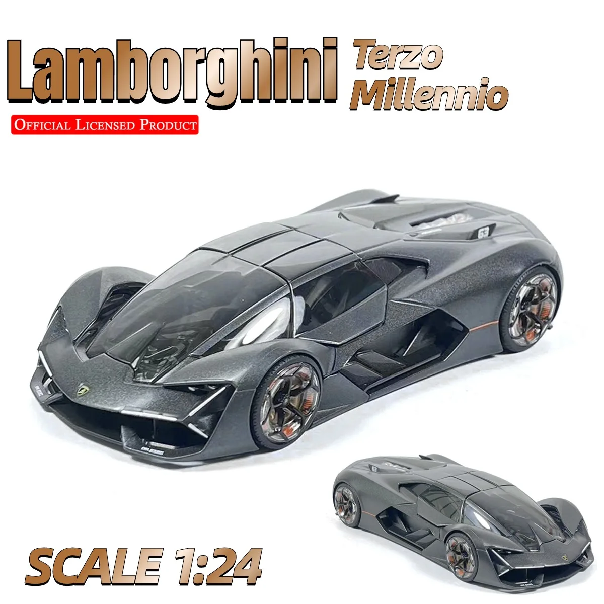 

1:24 Lamborghini Terzo Millennio Car Model Diecast Replica Home Office Interior Scale Miniature Art Collection Gift Boy Toy