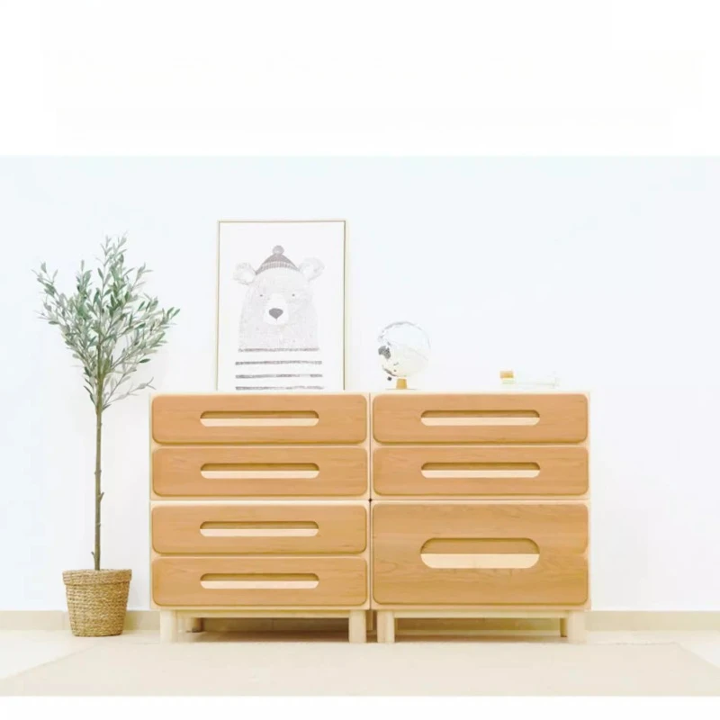 

Moonlight Treasure Box Bucket Cabinet All Solid Wood Combination Three Four Five Bucket Drawer Clothing Storage Locker Wardrobe