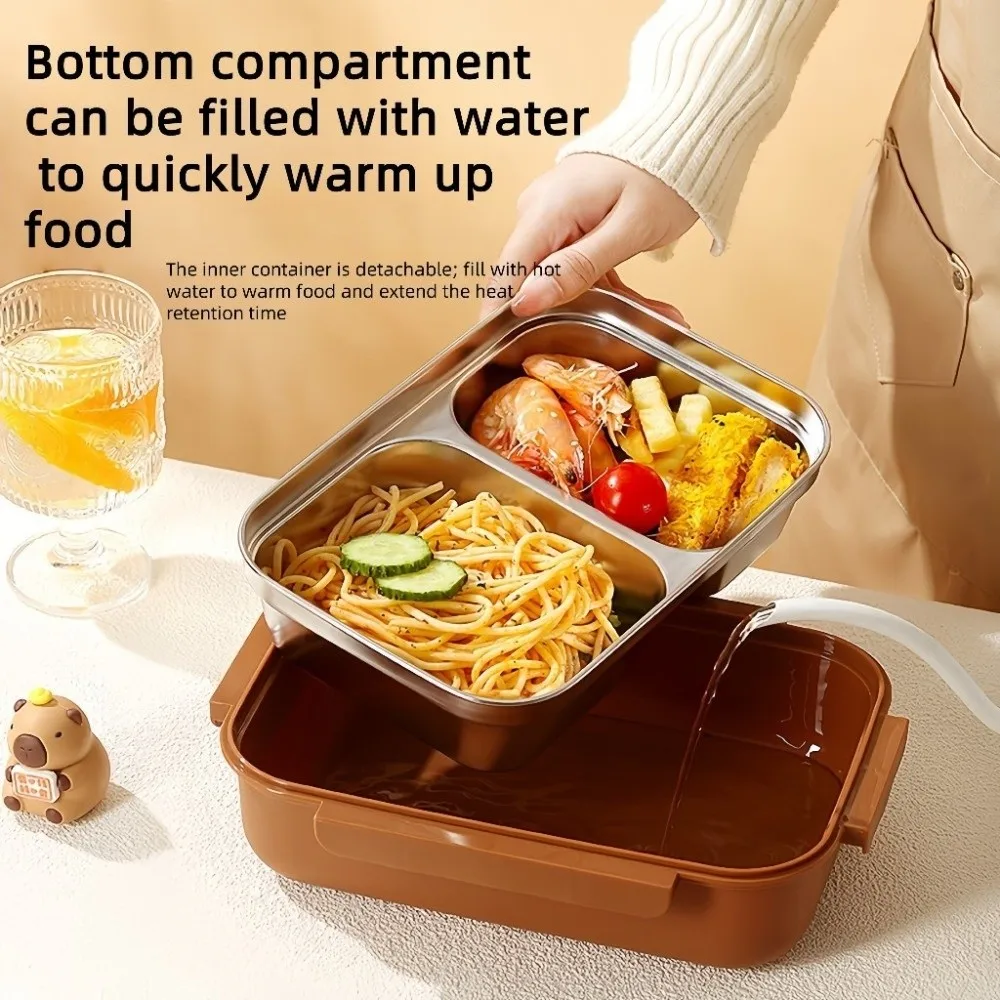 

316 Stainless Steel Lunch Box with Lids with Cutlery Set Insulated Lunch Box Leakproof 2/3 Compartment Food Box