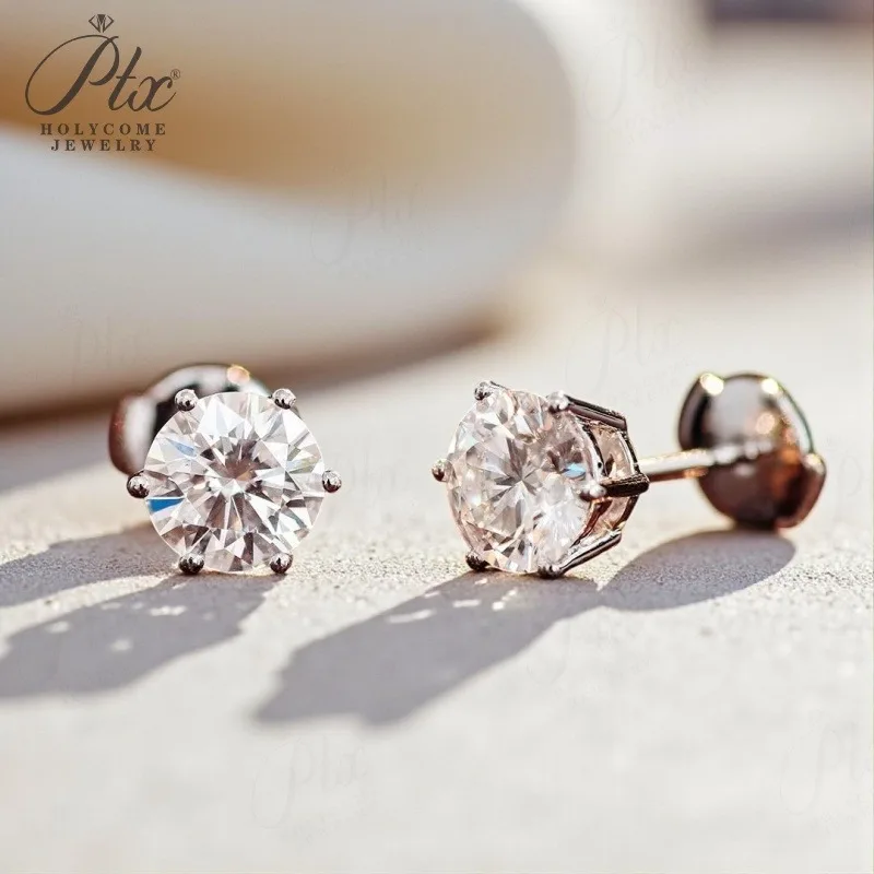 Geometric Series Earrings Minimalist Style Crafted with 925 Silver and Moissanite 5 Optional Design Suitable for Women as Party