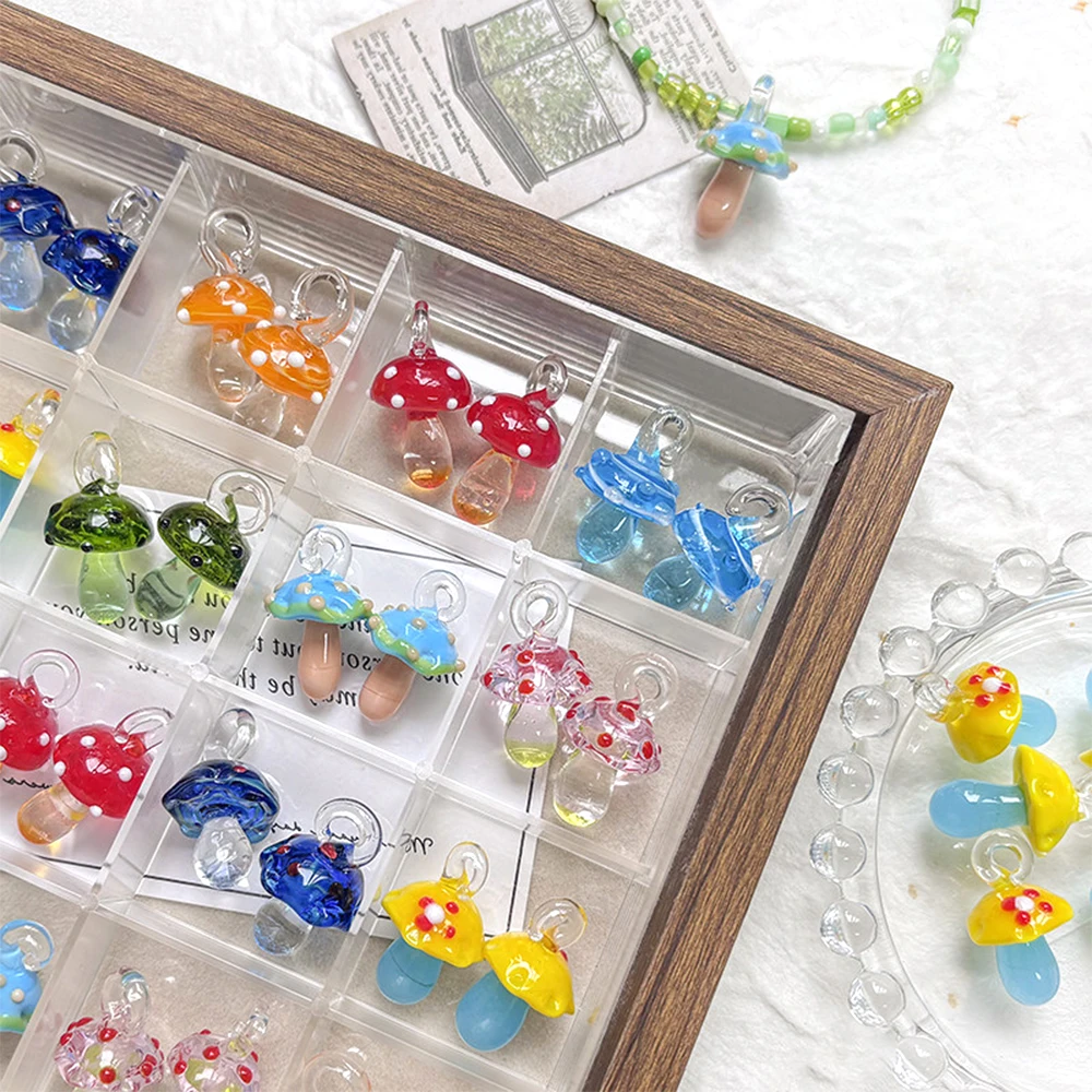 3 Pieces Potted Mushroom Glass Pendant DIY Makes Fashionable Jewelry Necklace, Bracelet, Clothing Accessories and Materials