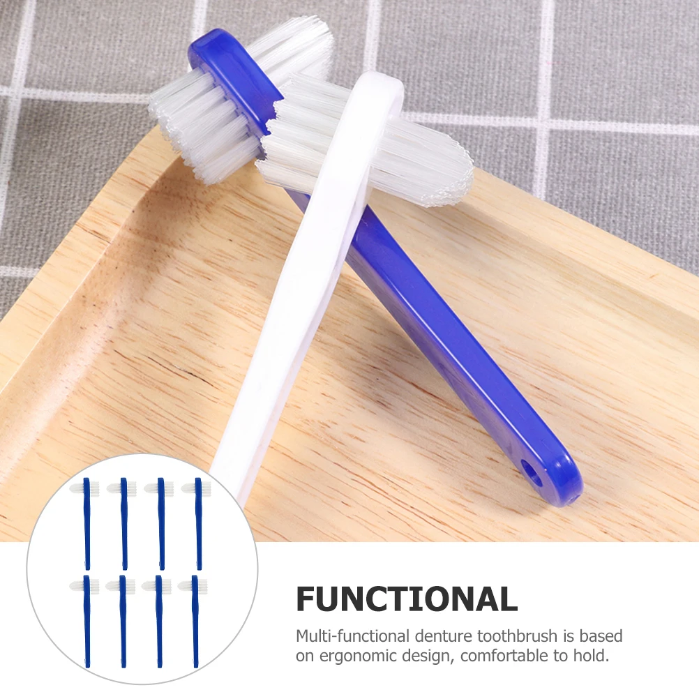

8Pcs Mini Denture Toothbrush Set Multi-Functional Cleaning Brush for Home Personal Use Strong Cleaning Power Compact Design