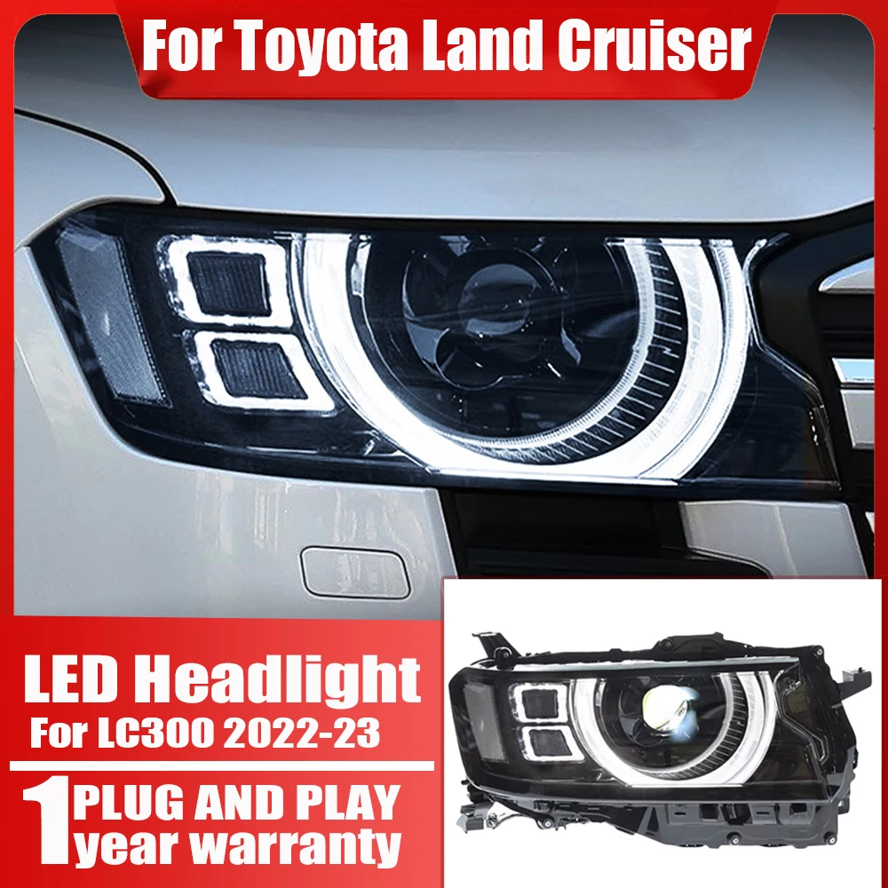 

2PCS Car Led Front Lights For Toyota Land Cruiser Headlights 2022 2023 LC300 LED Headlamp DRL Modified Automotive Accessories