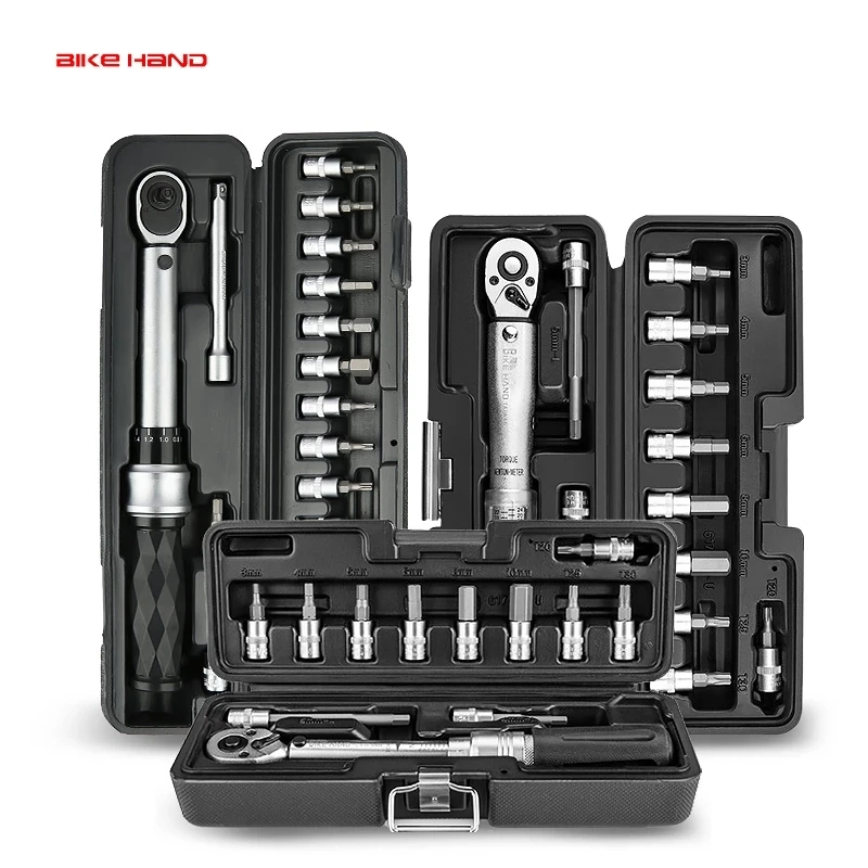 BIKEHAND Professional Torque Wrench Set 1/4''  Drive Bicycle T20/25/30 Allen Key Tool Socket Spanner Kit Motorcycle Repair Tool