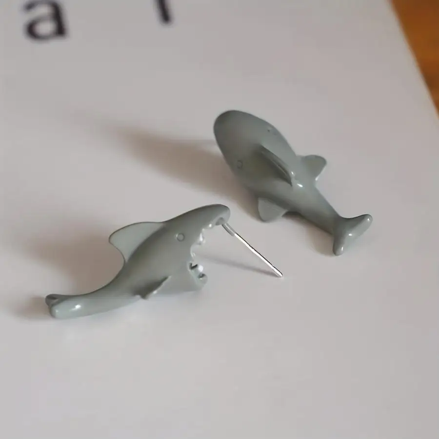 1/5/10/20/50/100pcs A Pair of Cute, Fun, and Artistically Designed Shark Earrings for Women Love Mini Items For Father For Moms