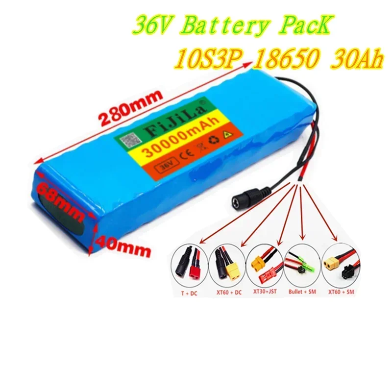 

Electric scooter 36V Battery 10S3P 30Ah 18650 pack 500W 36v lithium electric bike battery Rechargeable li-ion battery