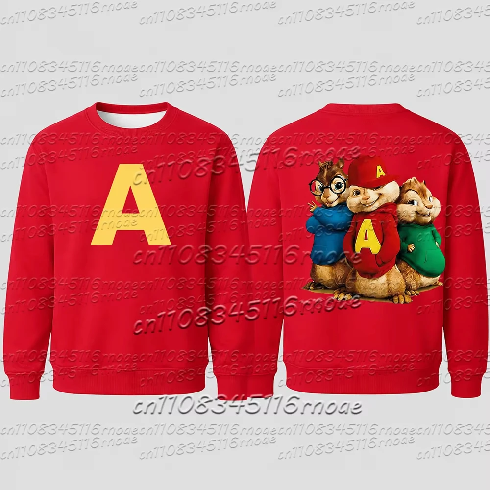 Alvin und die Chipmunks 2026 Mode Unisex Freizeit-Sportbekleidung Herren-Hoodie Alvin Chipmunk Halloween-Kostüm Kinder-Pullover – Detail 12