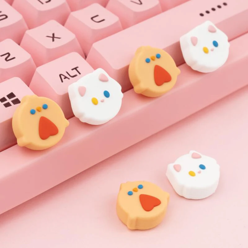 Gato Chick suave pulgar Stick Grip Cap Joystick cubierta protectora para Nintendo Switch NS Lite Joy-con controlador Thumbstick caso