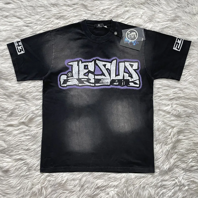 STUDIOS Halloween Series Pure Cotton Washed Short Sleeve T-Shirt round Neck Youth Fashion Standard Fit Hellstar Studios