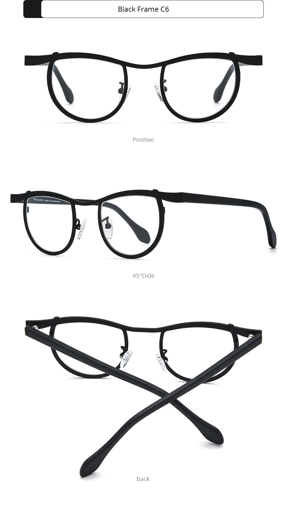FONEX Acetat Titan Brille Rahmen Männer Neue Marke Design Quadratische Brillen Frauen Brille Hohe Qualität Japanische Brillen 85884 – Detail 12