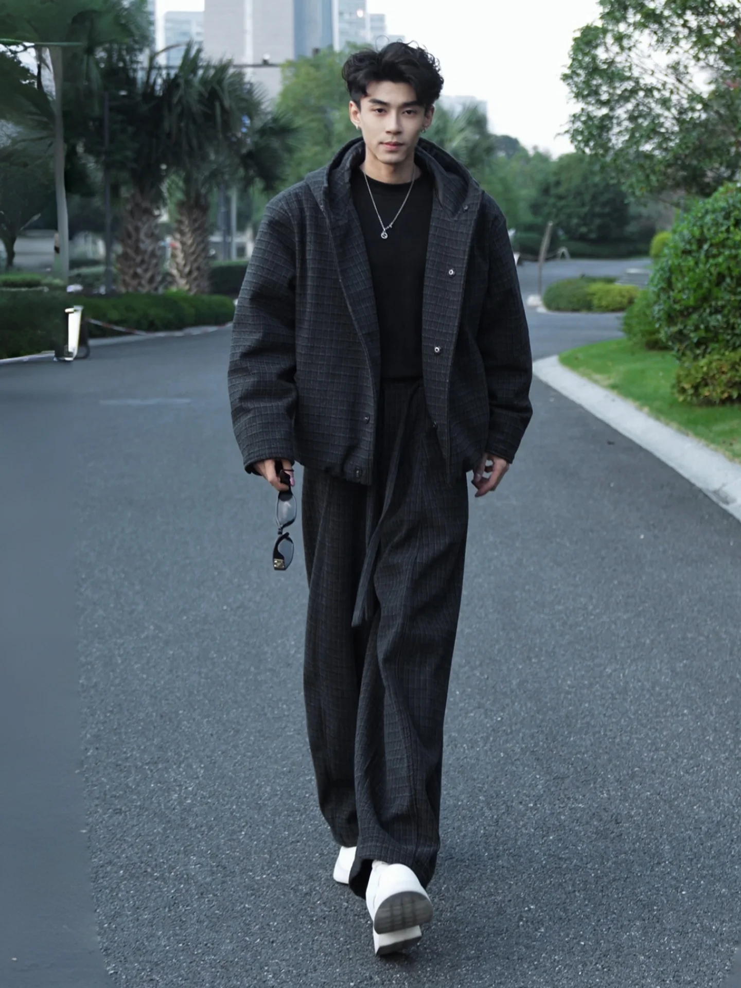 

Зимний мужской комплект из хлопковых брюк и куртки с капюшоном, люксовый, индивидуальный, премиум-класса, в американском стиле, плотный