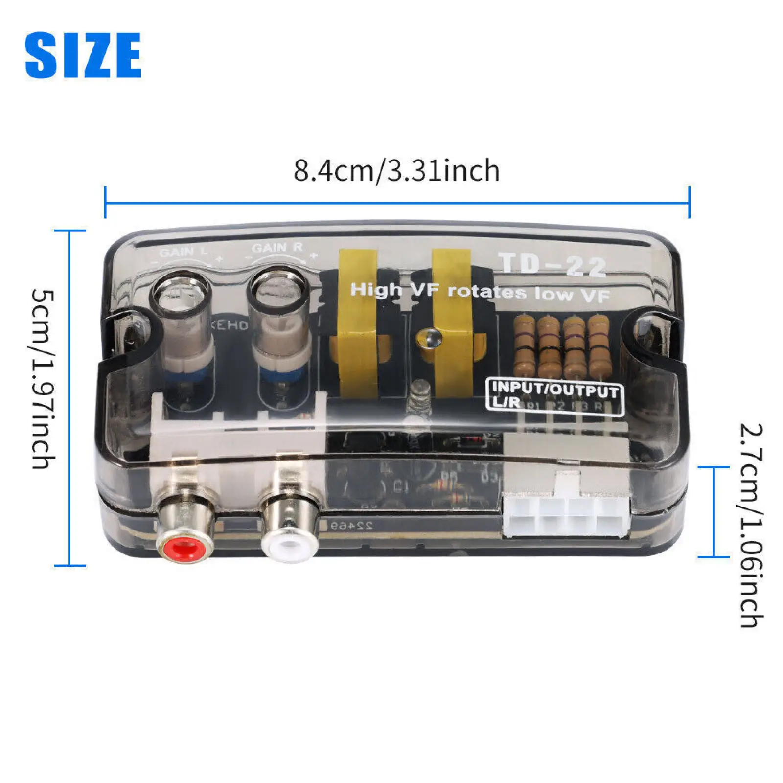 1Pc 12V Auto Car Audio Converter RCA Stereo High To Low Adjustable Frequency Line Speaker Level Converter Adapter Car Accessory