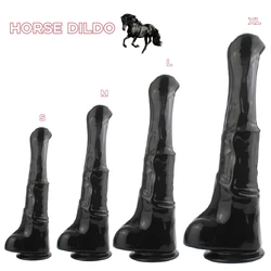 Horse Animal Simulation Dildos With Strong Suction Cup Soft Anal Plugs Fake Monster Penis Huge Manual Vibrator Sex Toys For Gays