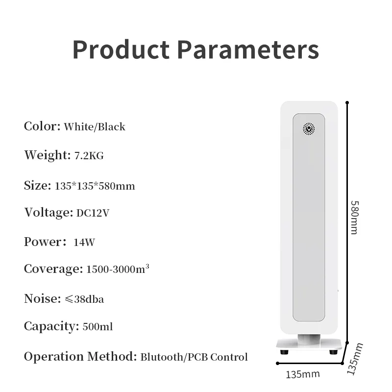 Bluetooth Smart Diffuser Covers 3000m³ Fresh House Air Essential Oil Capacity 500ML Suitable For Large Places In Hotels