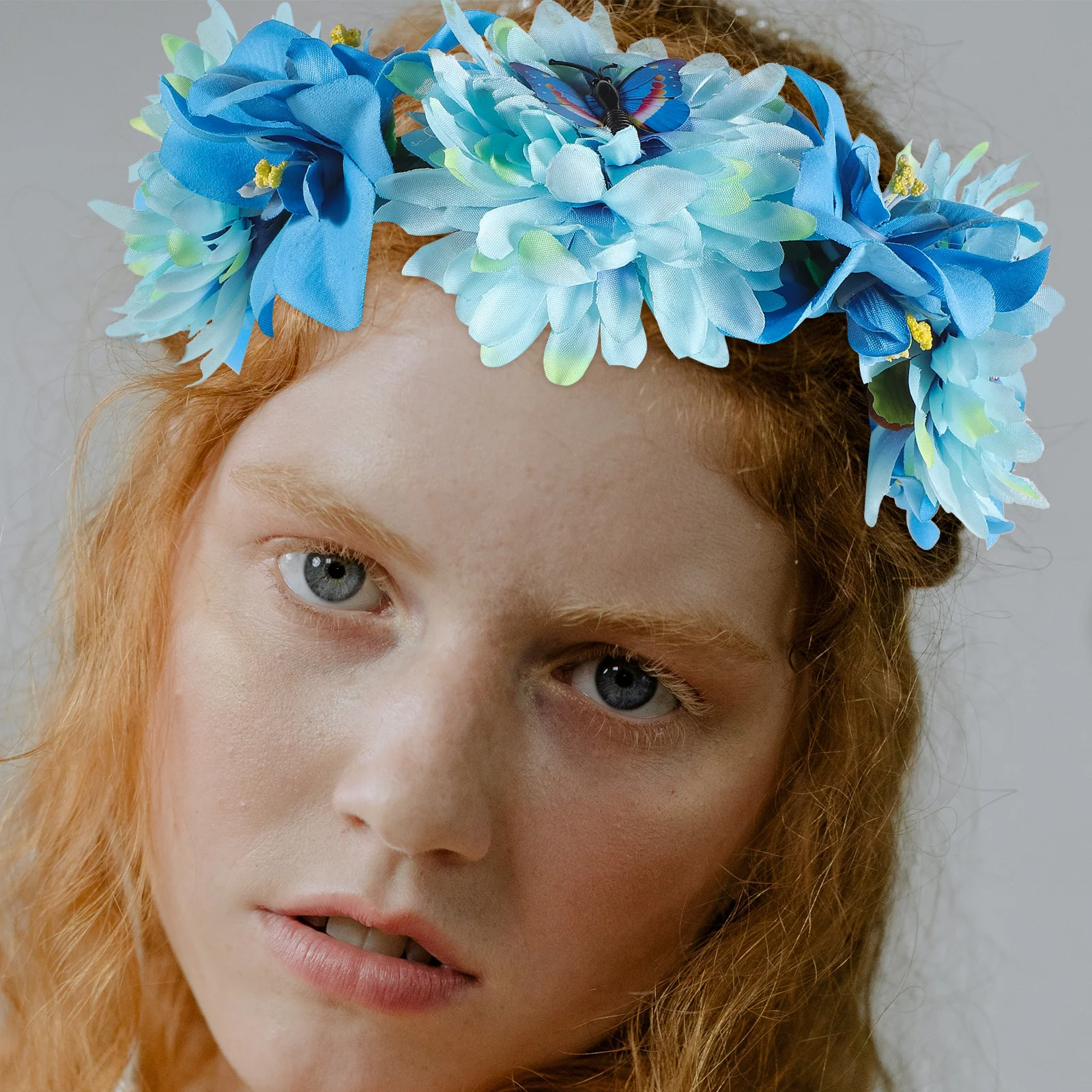 

Floral Headb for Women Elegant Flower Crown Artificial Flowers Hair Wreath Bohemian Style Romantic Look Birthday Valentine Show