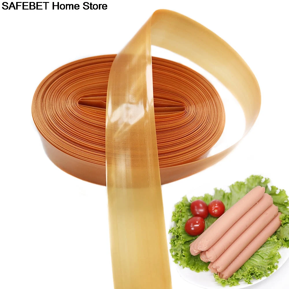 

Width 40mm Brown Plastic Sausage Casings 100/80/50/30/20M Skin for Sausage Shell Sausage Maker Tools Hog Casing Kitchen Tools