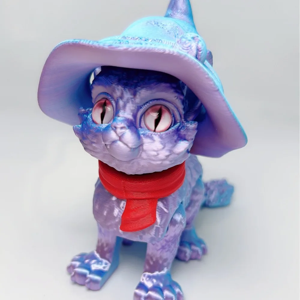 عيون كبيرة ثلاثية الأبعاد مطبوعة القط نموذج تصميم واقعي النحت الإبداعي مفصلية القطط دمية تكنولوجيا الطباعة ثلاثية الأبعاد نمط لطيف