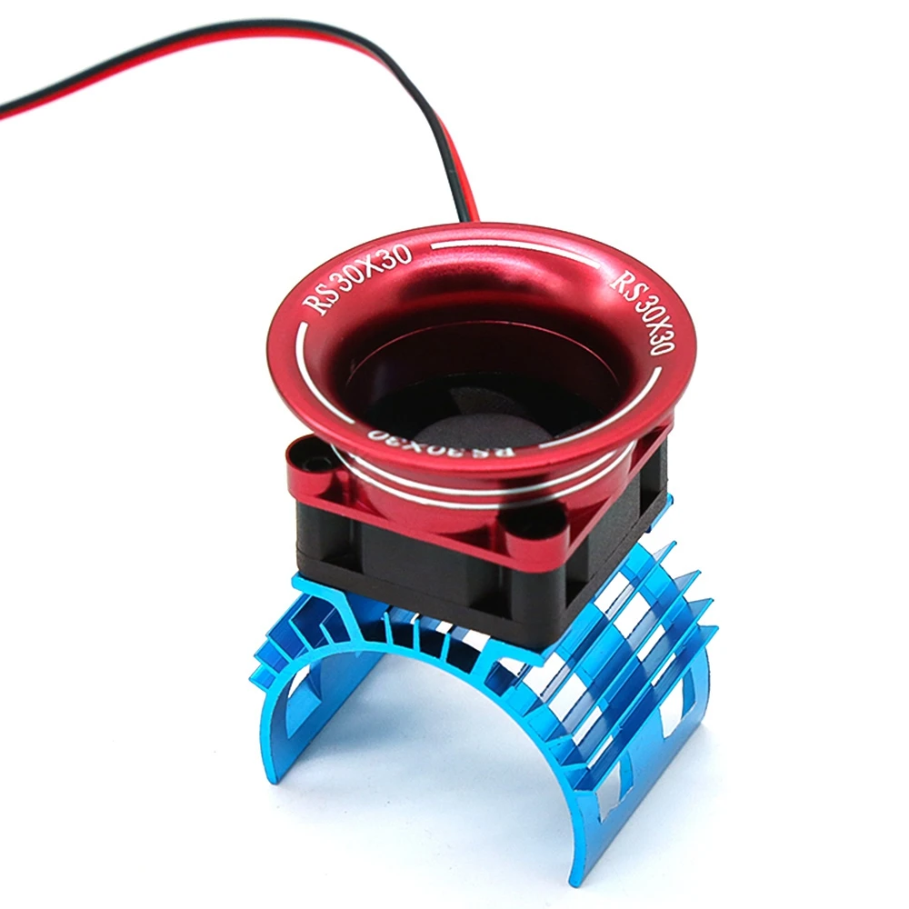 

New：Motor Heatsink Cover+Cooling Fan for WLtoys A959-B 144001 124019 HSP 1/8 1/10 RC Car 540 550 3650 Size Motor Heat Sink