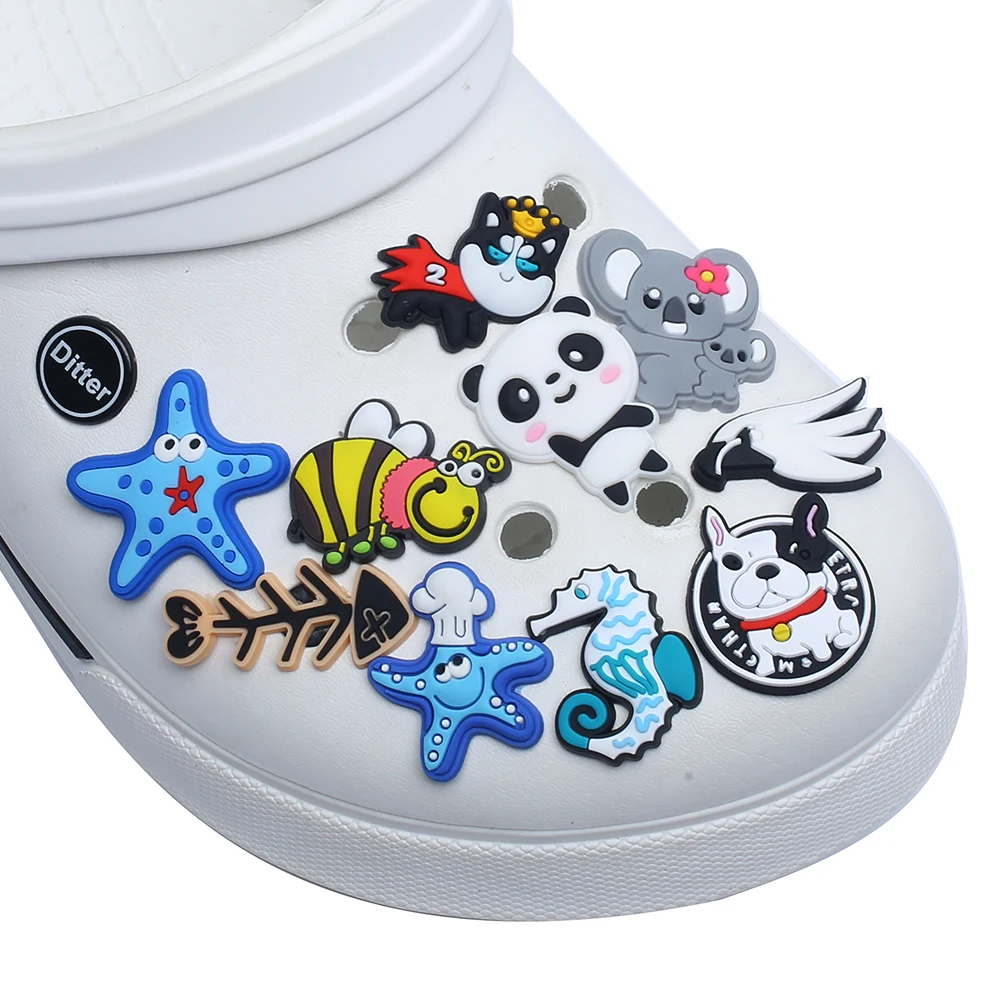 Single Sale 1pcs Animals PVC Garden Shoes Accessories Children Shoe Decorations Fit Wristband shoe Charm Party Present image 4