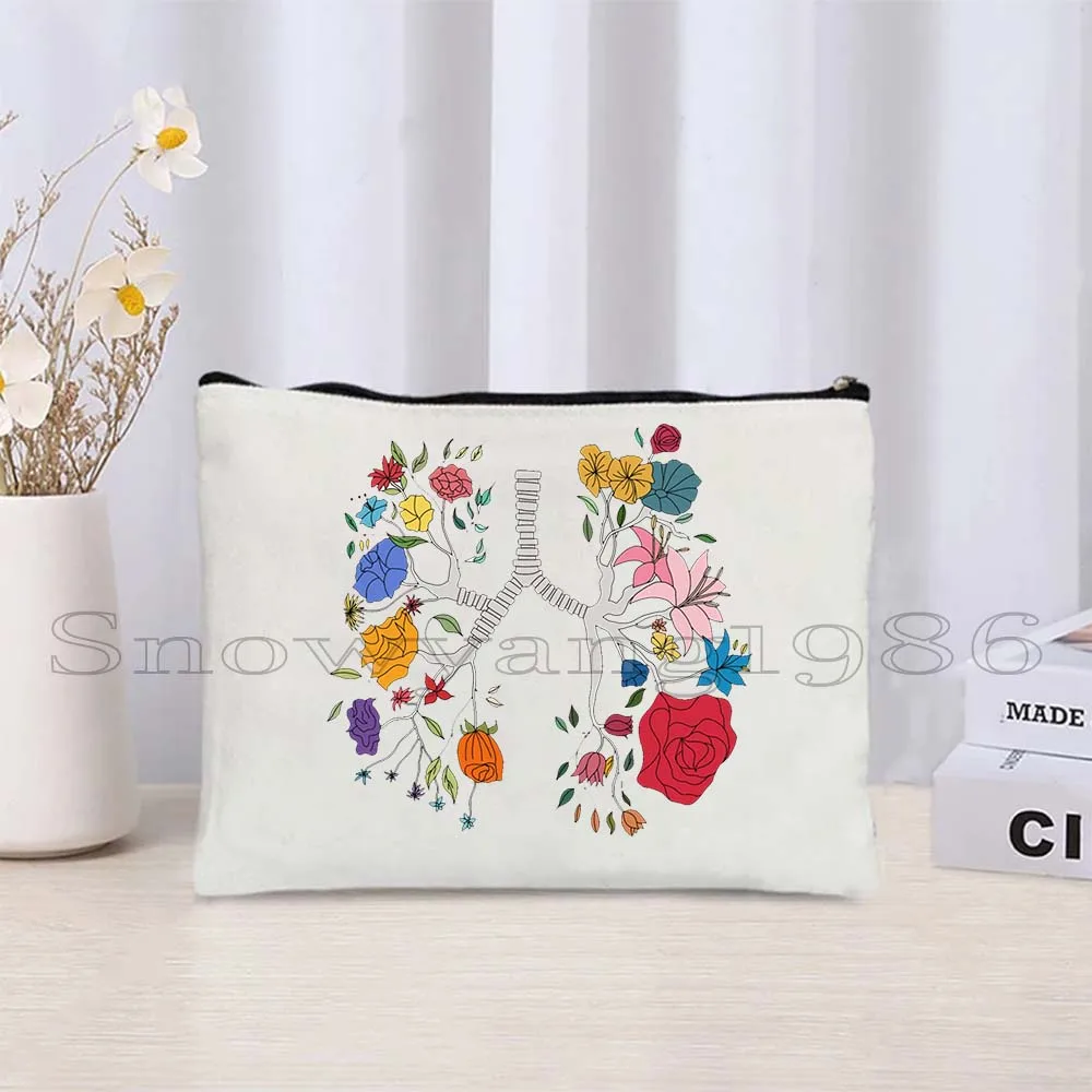 

Funny Anatomy RN Medical Nursing Student Nurses Gift Doctor Heart Brain Canvas Cosmetic Bag Makeup Lipstick Pouch Pencil Case