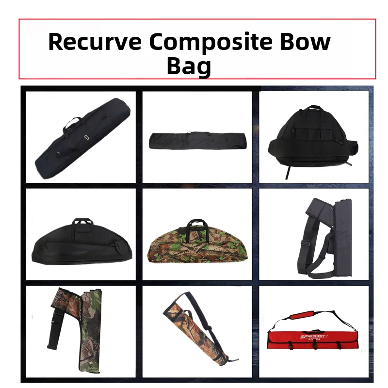 traditional-straight-pull-recurve-bow-and-arrow-storage-bag-integrated-bow-case-camouflage-steel-bead-falcon-arrow-bag-quiver