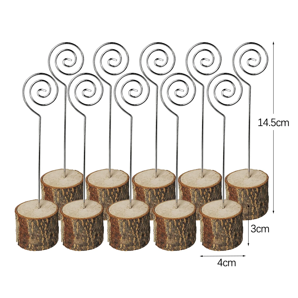بطاقة مكان كومة خشبية عتيقة ، حاملات صور ، مقعد طاولة ، علامة رقم ، لحاء خشبي ، حامل مذكرة ، جدعة لحفل الزفاف ، ديكور حفلة عيد ميلاد #2
