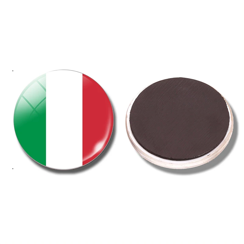 Italy Flag 30 MM Fridge Magnet Rome Milan Naples Torino Palermo Italian Souvenir Glass Magnetic Refrigerator Stickers Home Decor