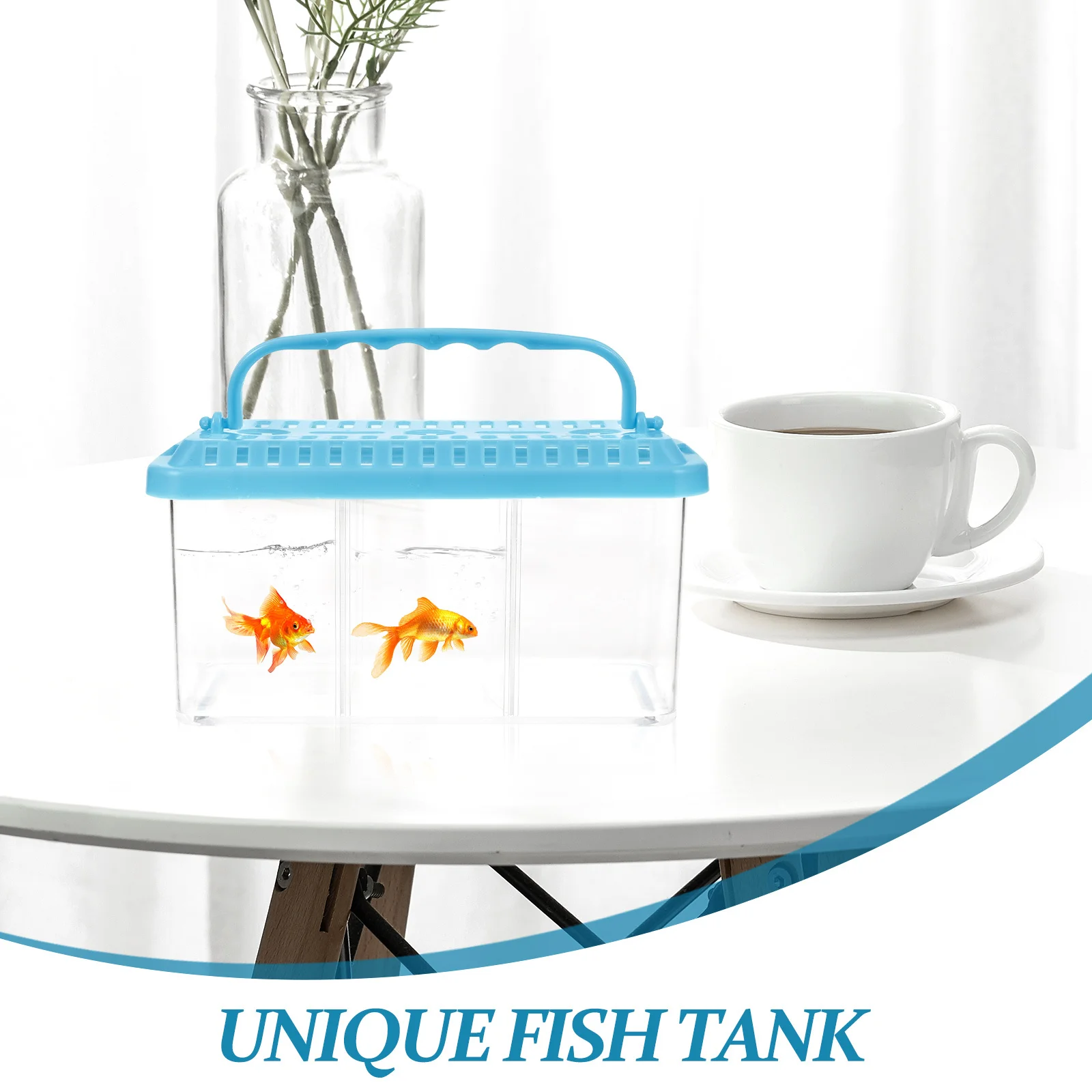 

Three-Compartment Transparent Fish Breeder Box Detachable Baffle Isolation Tank for Aquarium Fish Separation Feeding Breeding