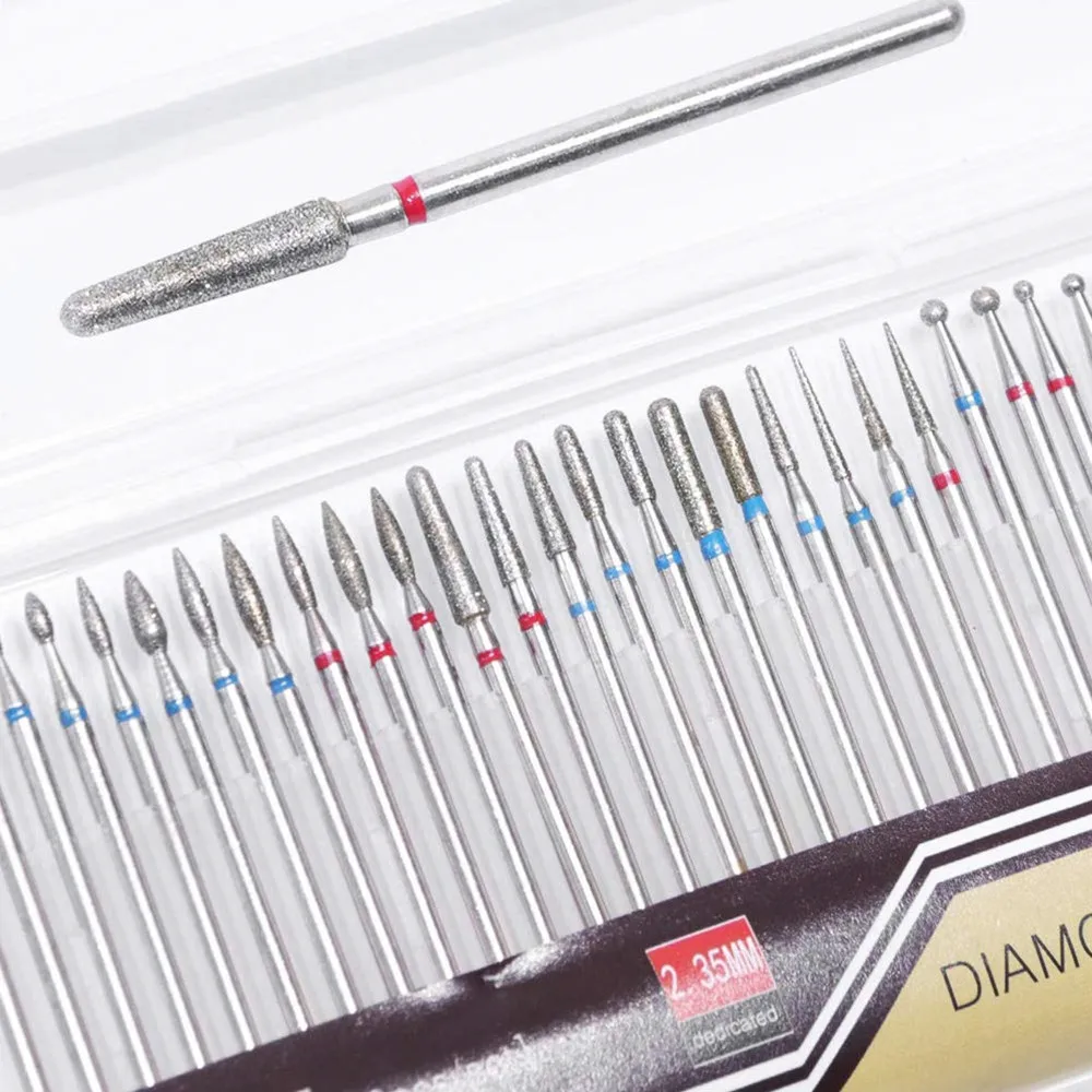 30-delige diamanten nagelboren set frees roterende braamsnijder schone vijlen voor elektrische manicure machine accessoire