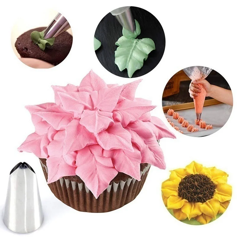 27PCS Cake Decorating Mouth Kit Stainless Steel Cake Cream Icing Piping Nozzles Pastry Bags Cupcake Decorating Baking Tools