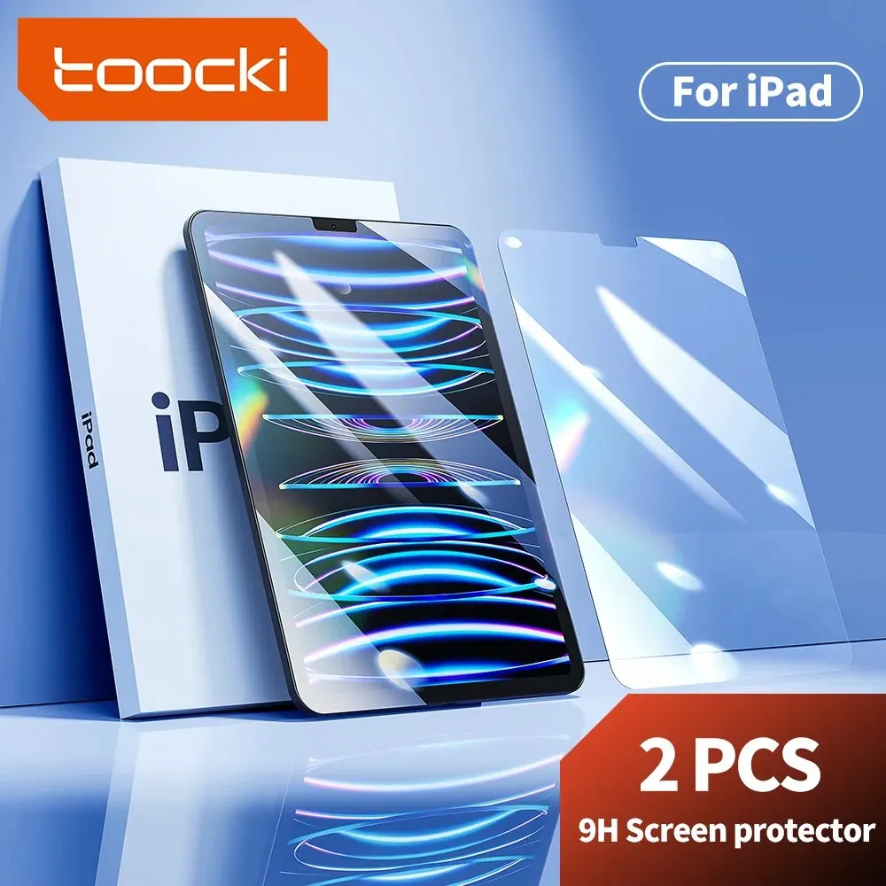 Toocki 2pcs Clear Screen Protector For Ipad 9 8 7 6 5 9th Generation 8th 7th Tempered Glass For Ipad Pro 12.9 11 10.2 Air 5 4