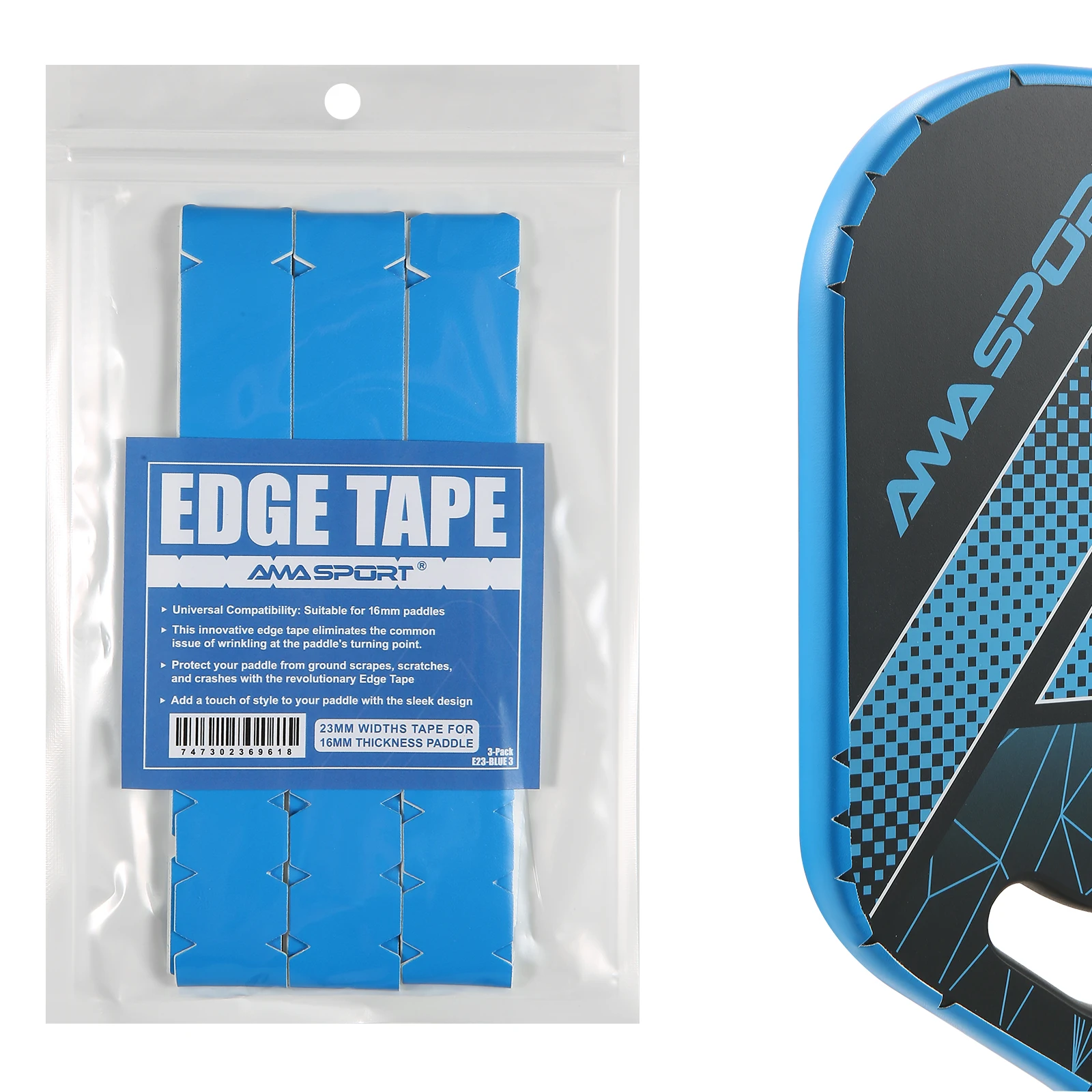 AMASPORT Paddle Protection 20mm/23mm/26mm Tape Paddle Head Edge Guard Racket Edge Protection Tape Racket Head Protection Tape