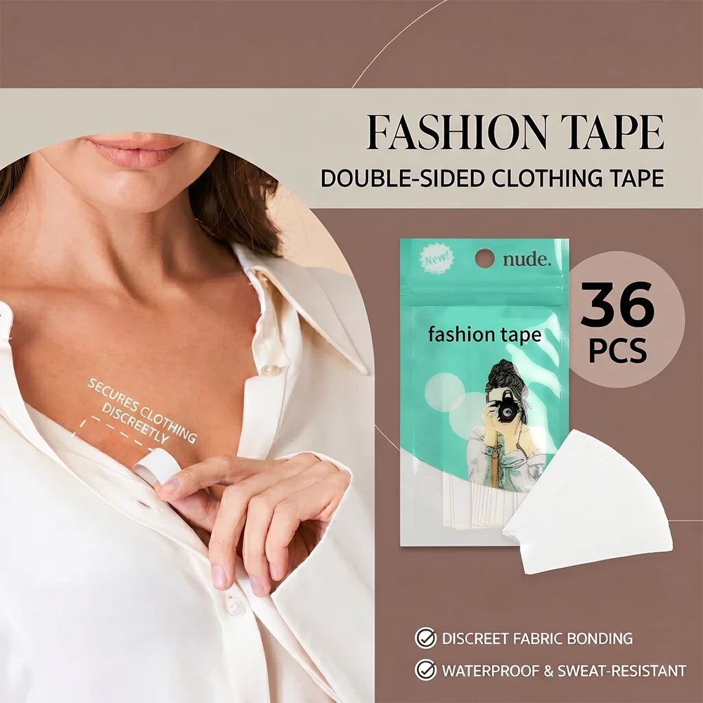 108 Pieces of Invisible Transparent Double-Sided Clothing Tape, Non-Slip and Non-Falling Off, Specially Designed to Prevent Exposure, Suitable for Collars, Shirts, and Skirt Fastening