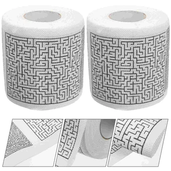 2 Rolls Tissue Paper Decorate Napkins Toilet Used Papers Desktop Gift for Bathroom