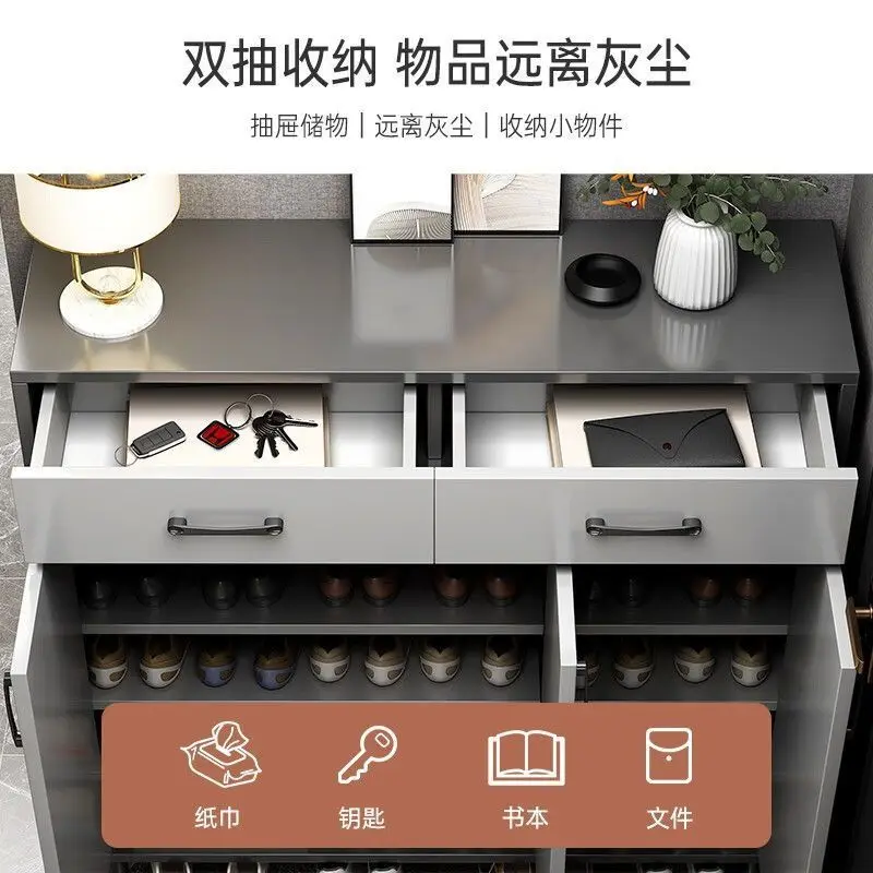 Shoe cabinet, multi-layer storage at the entrance of the home, living room entrance, two-in-one small apartment locker, simple