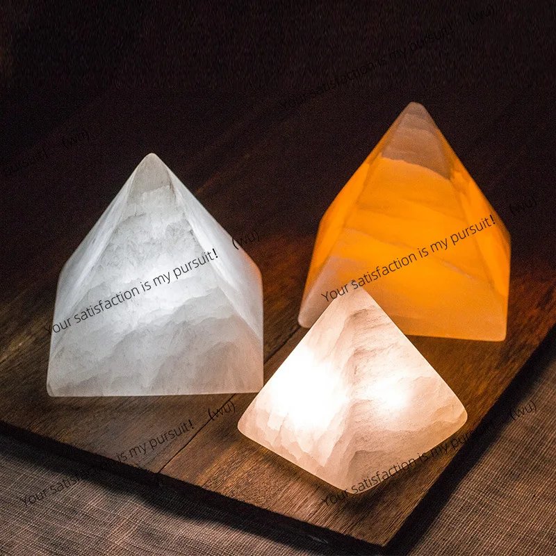 

Pyramid charging induction ore atmosphere small ornament bar human body induction romantic warm pat bedside