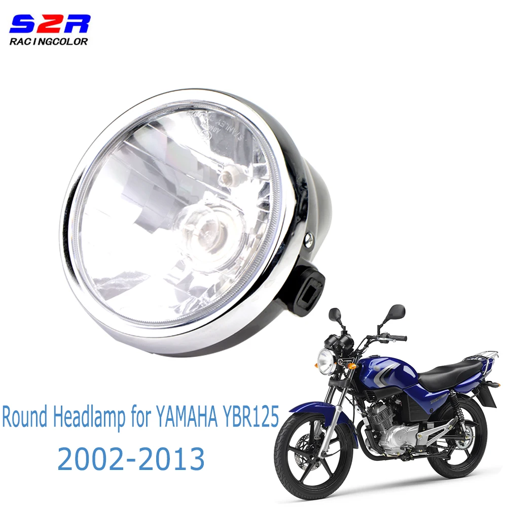 Moto Headlamp Amber Headlights Classic Round For Yamaha YBR125 YBR 125 2002 2003 2004 2005 2006 2007 2008 2009 2010 2012 2013