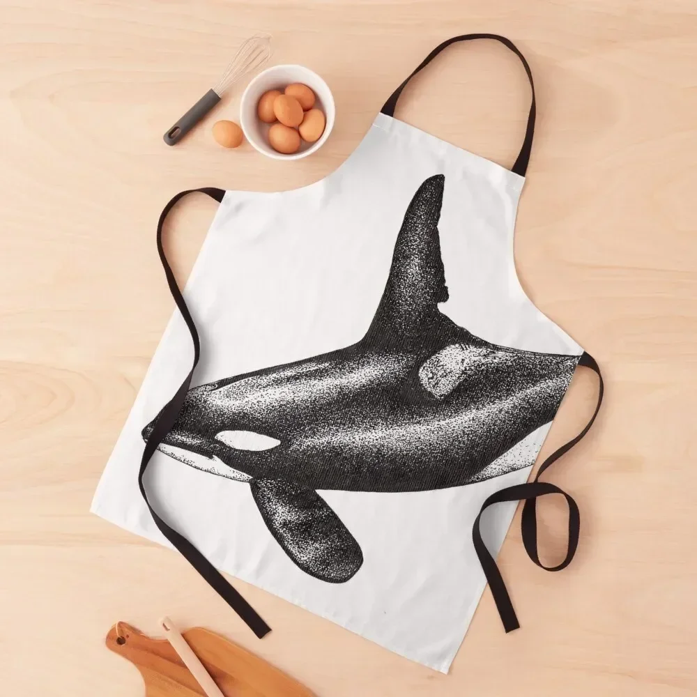 

Killer whale Orca ink drawing Apron Kitchen And Home Items men's barbecue cooks clothes professional hairdresser Apron