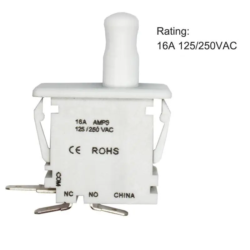 Push Button Pull Push 3PIN Door Switch Pull Out To Lock Self Locking Function 16A Refrigerator Door Switch Supply For Daily Use