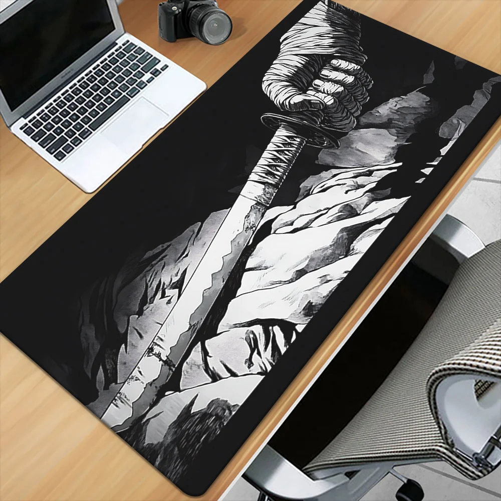 

Коврик для мыши с рисунком катаны, 1 шт., игровой коврик для стола, нескользящая резиновая основа, коврик для компьютерной мыши для ПК и ноутбука