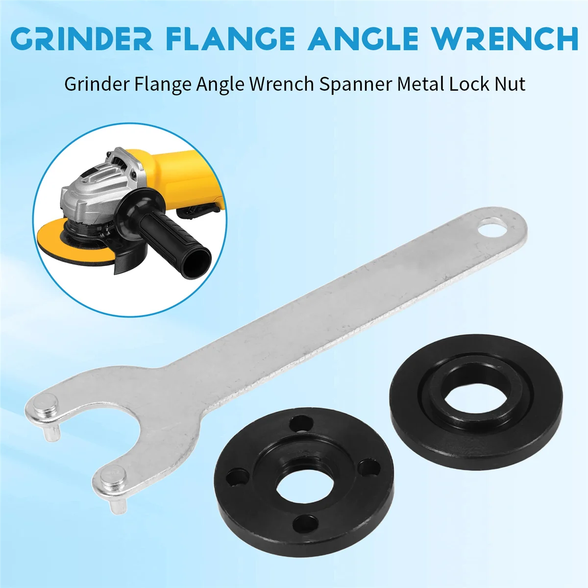 Llave angular de brida amoladora, tuerca de bloqueo de Metal para Dewalt Makita 193465-4 Bosch Black & Decker Ryobi 4,5 pulgadas 5 pulgadas 5/8-11