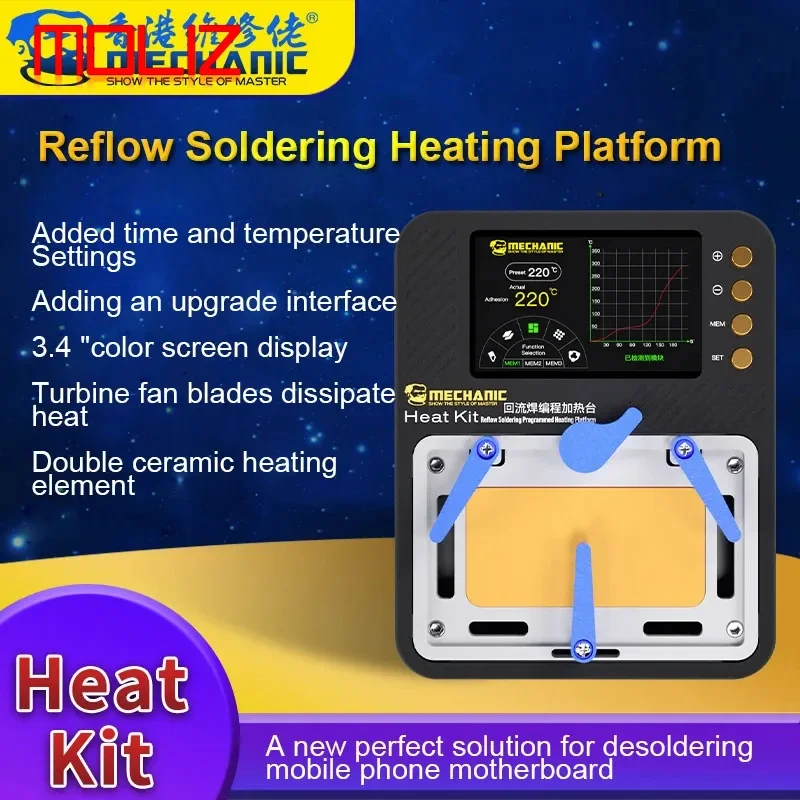 MECHANIC Heat Kit Reflow Soldering Heating Platform for iPhone X XS 11 12 13 14 15 Pro MAX Glue Removal Desoldering Repair Tools