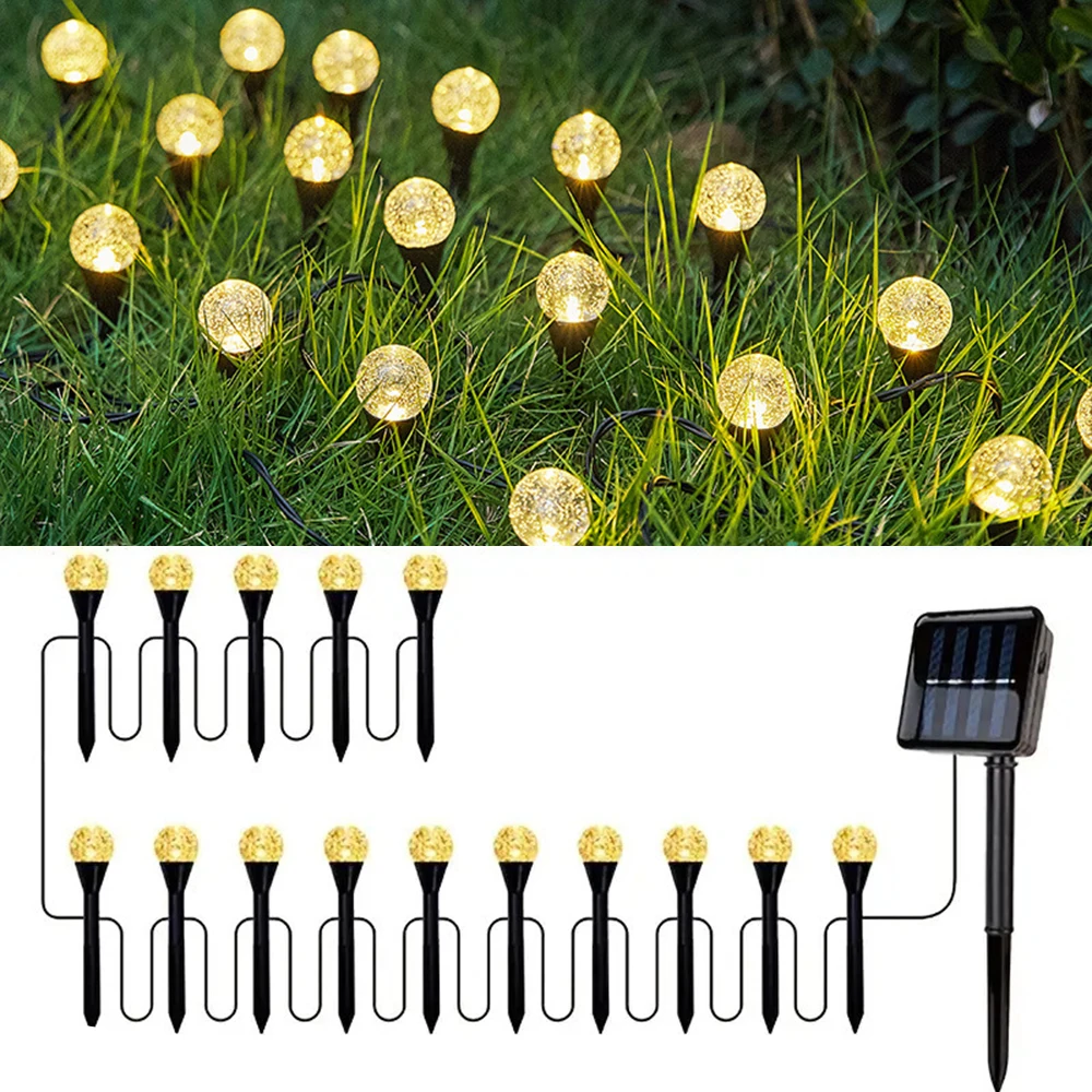 Outdoor Solar Bubble Pathway Lights 10 30 LEDs Waterproof LED Landscape Lighting For Holiday Garden Lawn Paths Courtyard