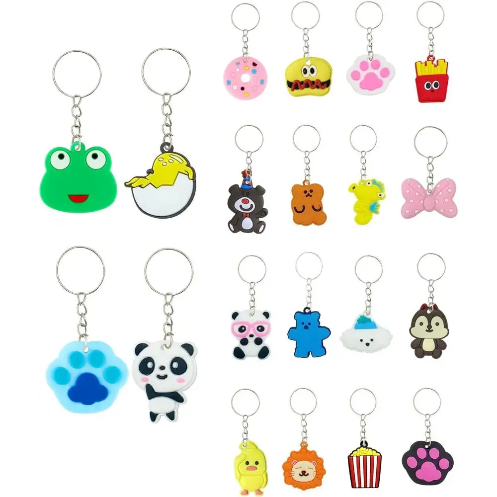 

100pcs Assorted Cartoon Keychains for Kids, Ideal for Parties, Prizes, and Goodie Bags, 20 Colors