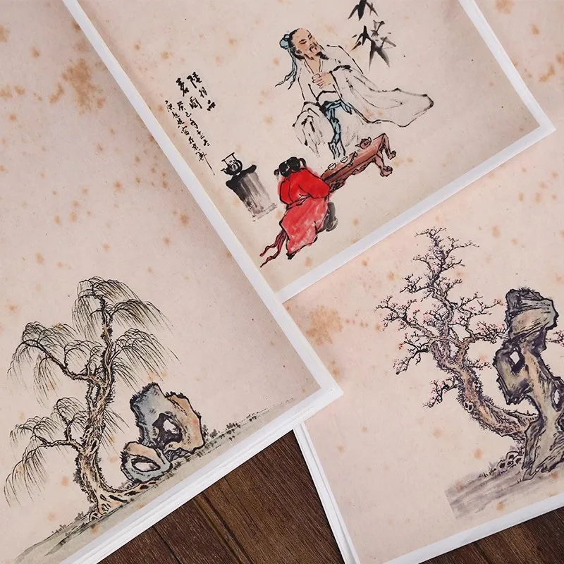 10 Sheets Blank Half Ripe Xuan Paper For Soft Brush Calligraphy Paper 20x34 cm